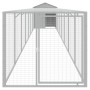 Gallinero con corral acero galvanizado gris claro 117x813x123cm de vidaXL, Jaulas y habitáculos para animales pequeños - Ref:...