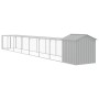 Gallinero con corral acero galvanizado gris claro 117x813x123cm de vidaXL, Jaulas y habitáculos para animales pequeños - Ref:...