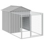 Gallinero con corral acero galvanizado gris claro 117x813x123cm de vidaXL, Jaulas y habitáculos para animales pequeños - Ref:...