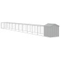 Chicken coop and corral light gray galvanized steel 117x1221x123 cm by vidaXL, Cages and habitats for small animals - Ref: Fo...