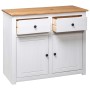 White Panama style pine solid wood sideboard 93x40x80 cm by vidaXL, Sideboards - Ref: Foro24-282699, Price: 167,63 €, Discoun...