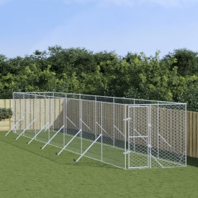 Outdoor-Zwinger aus silberverzinktem Stahl, 2 x 14 x 2 m von vidaXL, Hundehütten und Zäune - Ref: Foro24-3190454, Preis: 519,...