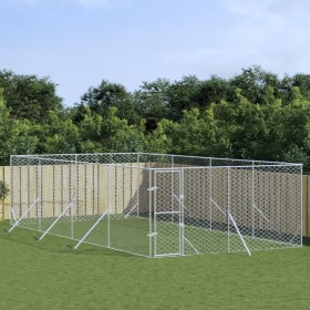 Outdoor kennel silver galvanized steel 4x8x2 m by vidaXL, Dog kennels and fences - Ref: Foro24-3190456, Price: 419,43 €, Disc...