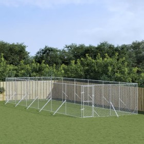 Outdoor-Zwinger aus silberverzinktem Stahl 4x12x2 m von vidaXL, Hundehütten und Zäune - Ref: Foro24-3190457, Preis: 519,99 €,...