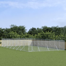 Outdoor-Zwinger aus silberverzinktem Stahl 8x16x2 m von vidaXL, Hundehütten und Zäune - Ref: Foro24-3190466, Preis: 842,38 €,...