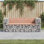 Gabion design garden bench Douglas fir wood 184x71x65.5cm by vidaXL, garden benches - Ref: Foro24-3196237, Price: 229,94 €, D...