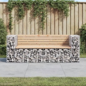 Gabion design garden bench solid pine wood 184x71x65.5 cm by vidaXL, garden benches - Ref: Foro24-3196236, Price: 271,63 €, D...