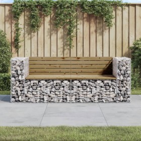 Garden bench with gabions impregnated pine wood 184x71x65.5 cm by vidaXL, garden benches - Ref: Foro24-3196238, Price: 264,99...