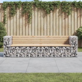 Gartenbank Design Gabione massives Kiefernholz 244x71x65,5 cm von vidaXL, Gartenbänke - Ref: Foro24-3196239, Preis: 402,48 €,...