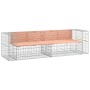 Gabion design garden bench Douglas fir wood 244x71x65.5cm by vidaXL, garden benches - Ref: Foro24-3196240, Price: 333,28 €, D...