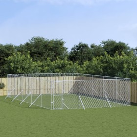 Outdoor kennel silver galvanized steel 6x10x2 m by vidaXL, Dog kennels and fences - Ref: Foro24-3190461, Price: 519,99 €, Dis...