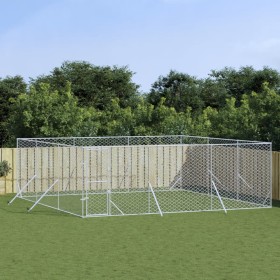 Outdoor kennel silver galvanized steel 6x6x2 m by vidaXL, Dog kennels and fences - Ref: Foro24-3190460, Price: 396,99 €, Disc...