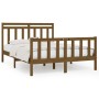 Estructura cama madera maciza marrón miel King Size 150x200 cm de vidaXL, Camas y somieres - Ref: Foro24-3107036, Precio: 153...