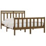 Estructura cama madera maciza marrón miel King Size 150x200 cm de vidaXL, Camas y somieres - Ref: Foro24-3107036, Precio: 153...