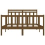 Estructura cama madera maciza marrón miel King Size 150x200 cm de vidaXL, Camas y somieres - Ref: Foro24-3107036, Precio: 153...