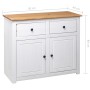 White Panama style pine solid wood sideboard 93x40x80 cm by vidaXL, Sideboards - Ref: Foro24-282699, Price: 167,63 €, Discoun...