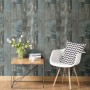 DUTCH WALLCOVERINGS Wall paper painted pieces of gray and blue wood by DUTCH WALLCOVERINGS, Painted paper - Ref: Foro24-43062...