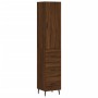 Aparador alto madera contrachapada roble marrón 34,5x34x180 cm de vidaXL, Aparadores - Ref: Foro24-3198872, Precio: 122,43 €,...