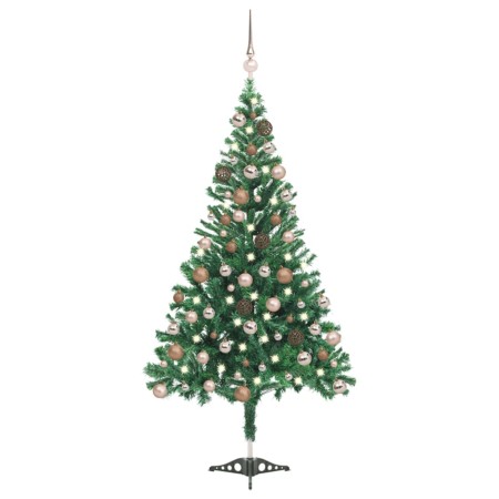 Künstlicher Weihnachtsbaum mit Lichtern und Kugeln 230 Äste 120 cm von vidaXL, Weihnachtsbäume - Ref: Foro24-3077573, Preis: ...