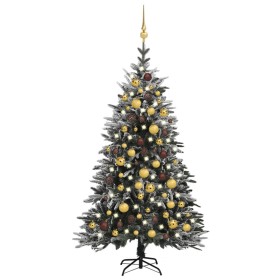 Árbol de Navidad con LED, bolas y nieve PVC&PE 120 cm de vidaXL, Arboles de navidad - Ref: Foro24-3077831, Precio: 100,60 €, ...