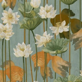 DUTCH WALLCOVERINGS Grüne Fisch-/Blumentapete von DUTCH WALLCOVERINGS, Bemaltes Papier - Ref: Foro24-430637, Preis: 42,99 €, ...