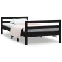 Solid black pine wood bed frame 90x190 cm by vidaXL, Beds and slatted bases - Ref: Foro24-821638, Price: 96,82 €, Discount: %