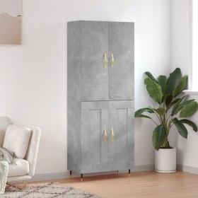 Concrete gray plywood tall sideboard 69.5x34x180 cm by vidaXL, Sideboards - Ref: Foro24-3195775, Price: 134,99 €, Discount: %