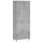 Aparador alto madera contrachapada gris hormigón 69,5x34x180 cm de vidaXL, Aparadores - Ref: Foro24-3195775, Precio: 134,84 €...