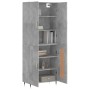 Aparador alto madera contrachapada gris hormigón 69,5x34x180 cm de vidaXL, Aparadores - Ref: Foro24-3195775, Precio: 134,84 €...