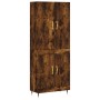 Aparador alto madera contrachapada roble ahumado 69,5x34x180 cm de vidaXL, Aparadores - Ref: Foro24-3195776, Precio: 145,99 €...