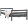 Estructura de cama madera maciza de pino gris 75x190 cm de vidaXL, Camas y somieres - Ref: Foro24-821641, Precio: 92,70 €, De...