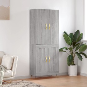 Aparador alto madera contrachapada gris sonoma 69,5x34x180 cm de vidaXL, Aparadores - Ref: Foro24-3195777, Precio: 142,99 €, ...