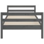 Solid gray pine wood bed frame 75x190 cm by vidaXL, Beds and slatted bases - Ref: Foro24-821641, Price: 92,99 €, Discount: %