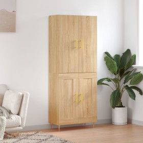 Aparador alto madera contrachapada color roble 69,5x34x180 cm de vidaXL, Aparadores - Ref: Foro24-3195782, Precio: 149,99 €, ...