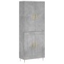 Aparador alto madera contrachapada gris hormigón 69,5x34x180 cm de vidaXL, Aparadores - Ref: Foro24-3195783, Precio: 148,50 €...