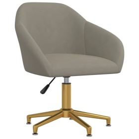 Light Gray Velvet Swivel Dining Chair by vidaXL, dining chairs - Ref: Foro24-330589, Price: 99,99 €, Discount: %