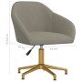 Light Gray Velvet Swivel Dining Chair by vidaXL, dining chairs - Ref: Foro24-330589, Price: 99,99 €, Discount: %