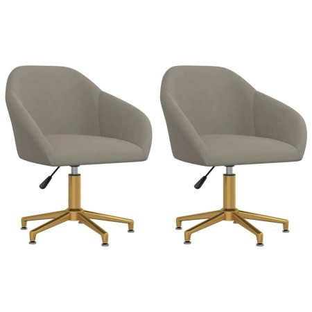 Swivel dining chairs 2 units light gray velvet by vidaXL, dining chairs - Ref: Foro24-330600, Price: 146,45 €, Discount: %