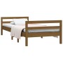 Estructura de cama madera maciza de pino marrón miel 75x190 cm de vidaXL, Camas y somieres - Ref: Foro24-821642, Precio: 111,...