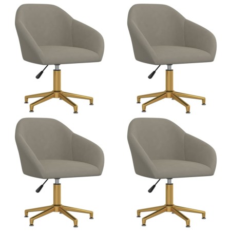 4pcs Light Gray Velvet Swivel Dining Chairs by vidaXL, dining chairs - Ref: Foro24-3089705, Price: 289,99 €, Discount: %