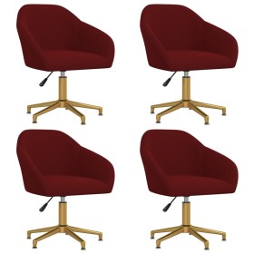 Sillas de comedor giratorias 4 uds terciopelo rojo vino tinto de vidaXL, Sillas de comedor - Ref: Foro24-3089710, Precio: 288...