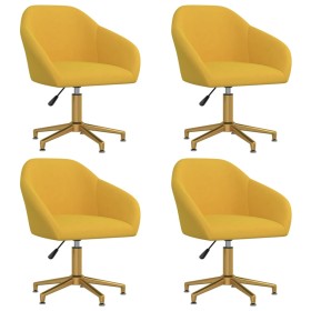 Swivel dining chairs 4 pcs yellow velvet by vidaXL, dining chairs - Ref: Foro24-3089712, Price: 288,99 €, Discount: %