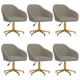 6pcs Light Gray Velvet Swivel Dining Chairs by vidaXL, dining chairs - Ref: Foro24-3089716, Price: 433,99 €, Discount: %