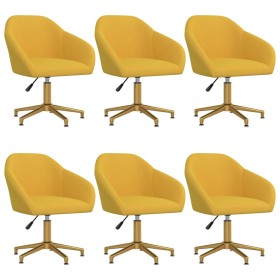 Swivel dining chairs 6 pcs yellow velvet by vidaXL, dining chairs - Ref: Foro24-3089723, Price: 439,99 €, Discount: %