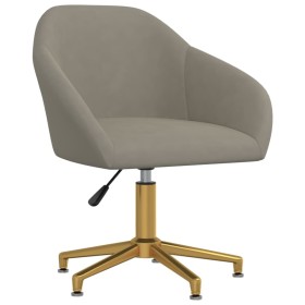 Silla de oficina giratoria de terciopelo gris claro de vidaXL, Sillas de oficina - Ref: Foro24-3089727, Precio: 99,99 €, Desc...