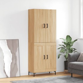 Aparador alto madera contrachapada color roble 69,5x34x180 cm de vidaXL, Aparadores - Ref: Foro24-3195790, Precio: 140,99 €, ...