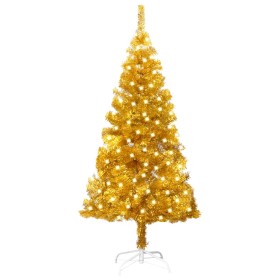 Artificial Christmas tree with LED and golden PVC support 120 cm by vidaXL, Christmas trees - Ref: Foro24-3077431, Price: 30,...