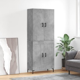 Concrete gray plywood tall sideboard 69.5x34x180 cm by vidaXL, Sideboards - Ref: Foro24-3195791, Price: 141,99 €, Discount: %