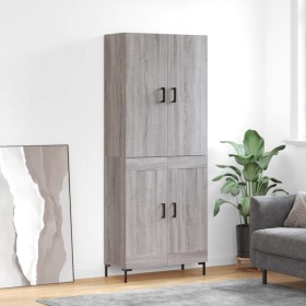 Tall gray Sonoma plywood sideboard 69.5x34x180 cm by vidaXL, Sideboards - Ref: Foro24-3195793, Price: 146,53 €, Discount: %