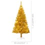 Künstlicher Weihnachtsbaum mit LED und goldenem PVC-Stütze 120 cm von vidaXL, Weihnachtsbäume - Ref: Foro24-3077431, Preis: 3...